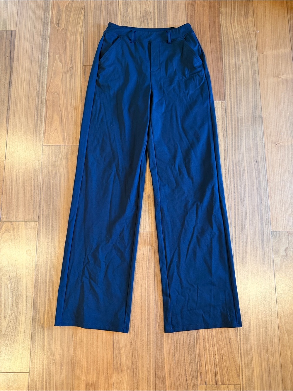 Men's Navy Wide-Leg Dress Pants